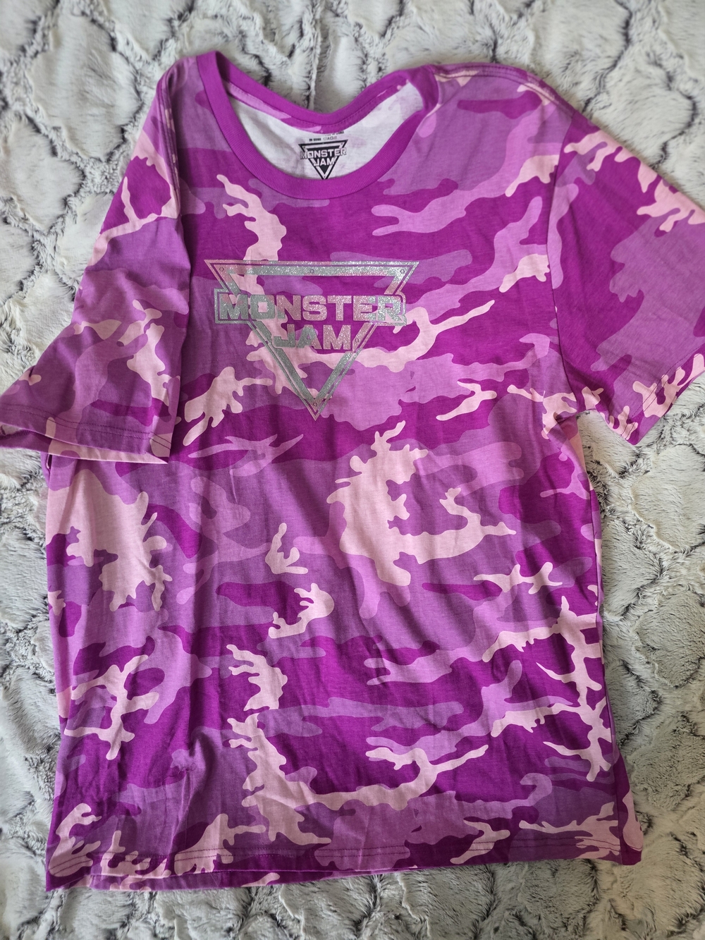 Monster Jam Purple Pink Camo Short Sleeve Tee SZ 2XL NWOT